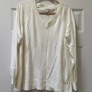 Lucky Brand Ivory V-Neck Sweater